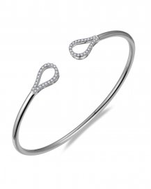 PEAR CUFF STYLE DIAMOND BANGLE BRACELET (TB755)