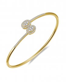 OVAL CUFF STYLE DIAMOND BANGLE BRACELET (TB756)