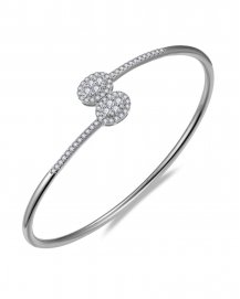 OVAL CUFF STYLE DIAMOND BANGLE BRACELET (TB756)