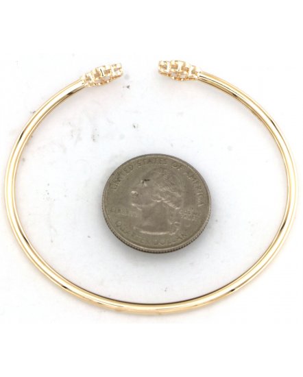 CLOVER CUFF STYLE DIAMOND BANGLE BRACELET (TB757)