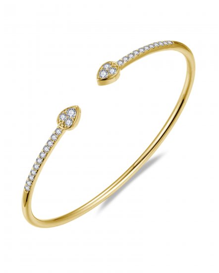 PEAR CUFF STYLE DIAMOND BANGLE BRACELET (TB758)