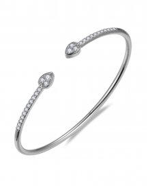 PEAR CUFF STYLE DIAMOND BANGLE BRACELET (TB758)