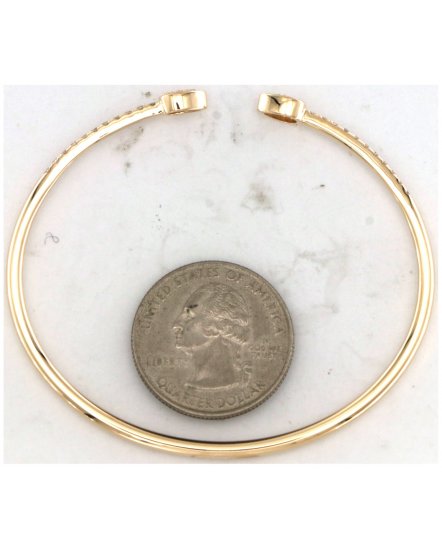 PEAR CUFF STYLE DIAMOND BANGLE BRACELET (TB758)