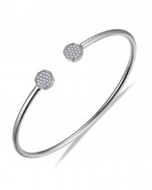 OCTAGON SHAPE CUFF STYLE DIAMOND BANGLE BRACELET (TB763)