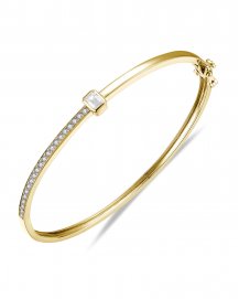 EMERALD CUT DIAMOND BANGLE BRACELET (TB764)