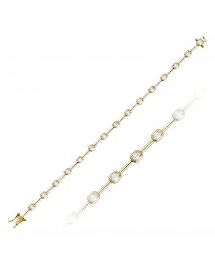EMERALD CUT DIAMOND BRACELET (TB765)