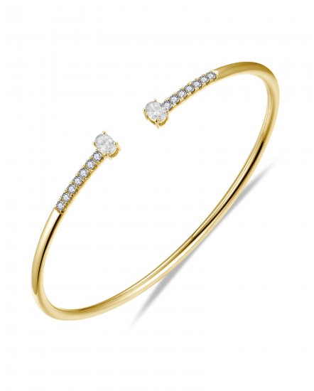OVAL DIAMOND CUFF STYLE BANGLE BRACELET (TB766)