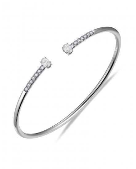 OVAL DIAMOND CUFF STYLE BANGLE BRACELET (TB766)
