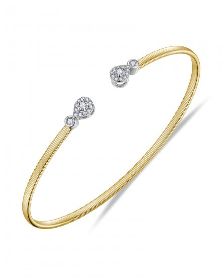 PEAR CUFF STYLE DIAMOND BANGLE BRACELET (TB768)