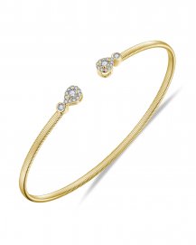 PEAR CUFF STYLE DIAMOND BANGLE BRACELET (TB768)