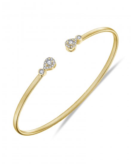 PEAR CUFF STYLE DIAMOND BANGLE BRACELET (TB768)