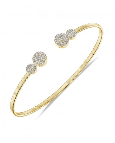 ROUND DIAMOND CUFF STYLE BANGLE BRACELET (TB772)