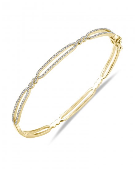 CRISS CROSS STYLE DIAMOND BANGLE BRACELET (TB777)