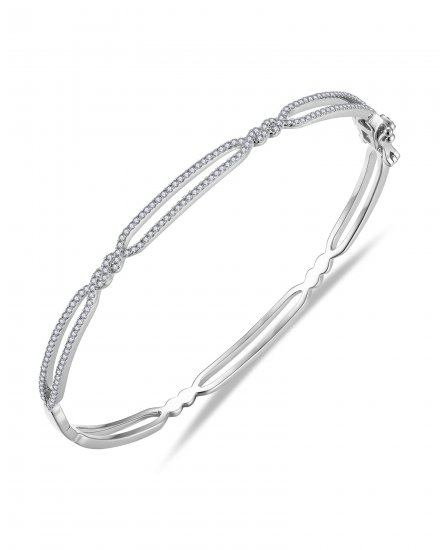 CRISS CROSS STYLE DIAMOND BANGLE BRACELET (TB777)