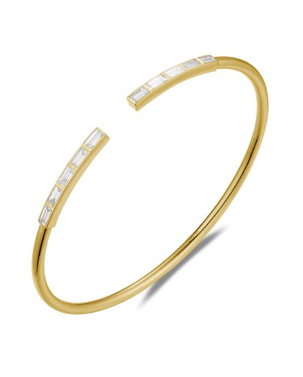 BAGUETTE DIAMOND CUFF STYLE BANGLE BRACELET (TB795)
