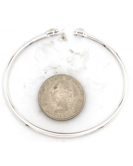 PEAR EMERALD CUT DIAMOND CUFF STYLE BANGLE BRACELET (TB796)