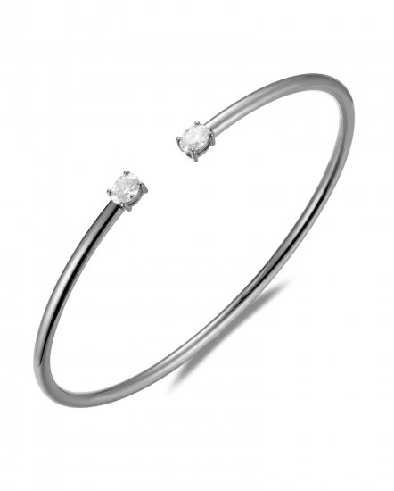 OVAL DIAMOND CUFF STYLE BANGLE BRACELET (TB798)