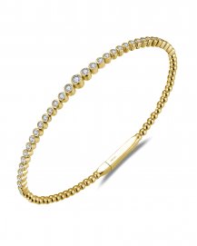 BEZEL DIAMOND FLEXIBLE BANGLE BRACELET (TB802)