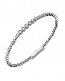 BEZEL DIAMOND FLEXIBLE BANGLE BRACELET (TB802C)