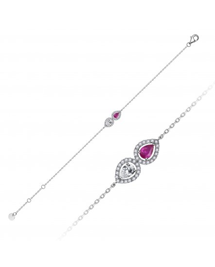 PEAR RUBY DIAMOND BRACELET (TB803)