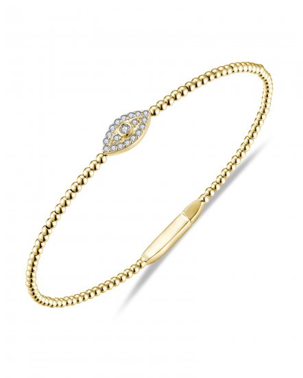 EVIL EYE DIAMOND FLEXIBLE BANGLE BRACELET (TB812)