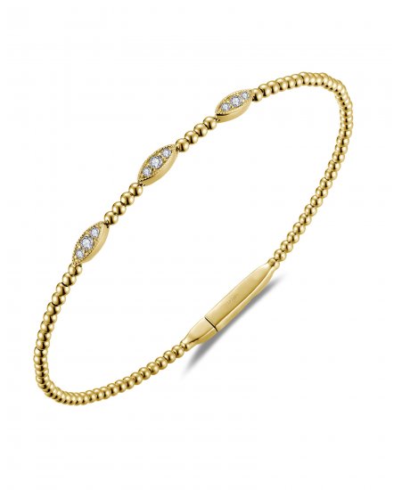 MARQUISE STYLE DIAMOND FLEXIBLE BANGLE BRACELET (TB817)