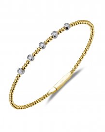 BEZEL DIAMOND FLEXIBLE BANGLE BRACELET (TB830)
