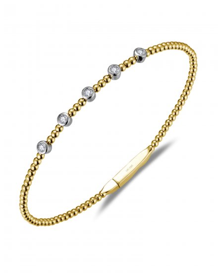 BEZEL DIAMOND FLEXIBLE BANGLE BRACELET (TB830)