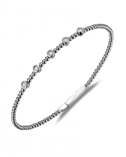 BEZEL DIAMOND FLEXIBLE BANGLE BRACELET (TB830)