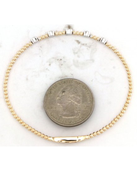 BEZEL DIAMOND FLEXIBLE BANGLE BRACELET (TB830)