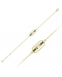 HEXAGON STYLE EMERALD DIAMOND BRACELET (TB835)