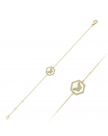 HEXAGON STYLE BUTTERFLY DIAMOND BRACELET (TB846C)