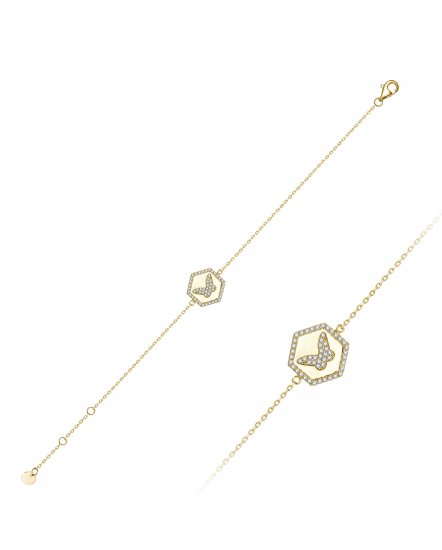 HEXAGON STYLE BUTTERFLY DIAMOND BRACELET (TB846C)