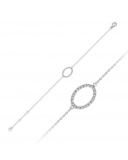 OVAL STYLE BAGUETTE DIAMOND BRACELET (TB848)