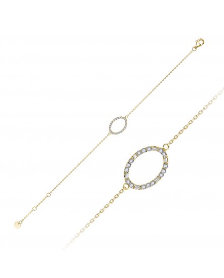 OVAL STYLE BAGUETTE DIAMOND BRACELET (TB848)