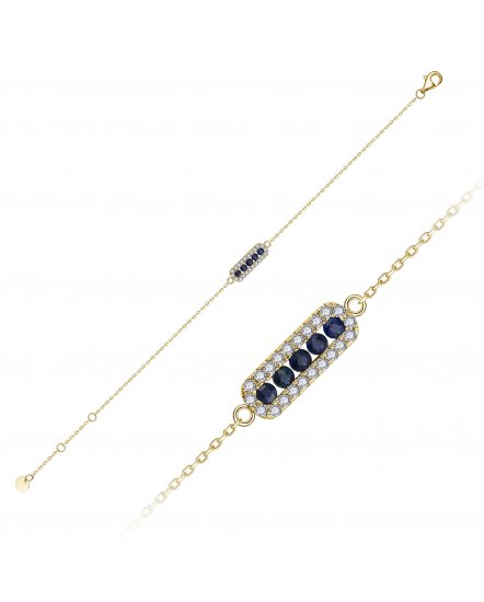 STRAIGHT BAR SAPPHIRE DIAMOND BRACELET (TB864)