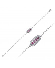 STRAIGHT BAR RUBY DIAMOND BRACELET (TB879)