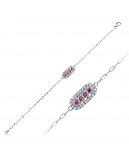STRAIGHT BAR RUBY DIAMOND BRACELET (TB879)