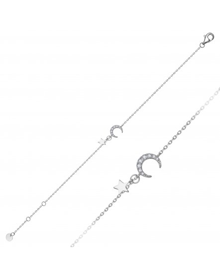 CRESCENT MOON STAR DIAMOND BRACELET (TB896)