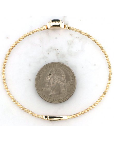 OVAL SAPPHIRE DIAMOND FLEXIBLE BANGLE BRACELET (TB904)