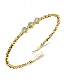 HEXAGON SHAPE DIAMOND FLEXIBLE BANGLE BRACELET (TB907)
