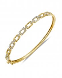 LINK STYLE DIAMOND BANGLE BRACELET (TB908)