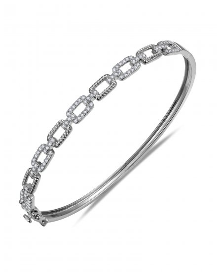 LINK STYLE DIAMOND BANGLE BRACELET (TB908)