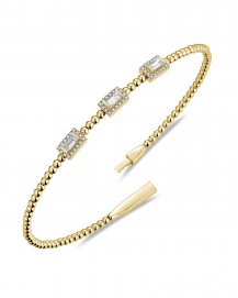 BAGUETTE DIAMOND FLEXIBLE BANGLE BRACELET (TB910)