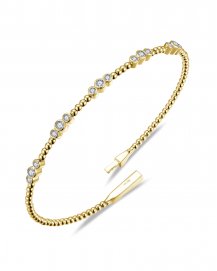 BEZEL DIAMOND FLEXIBLE BANGLE BRACELET (TB912)