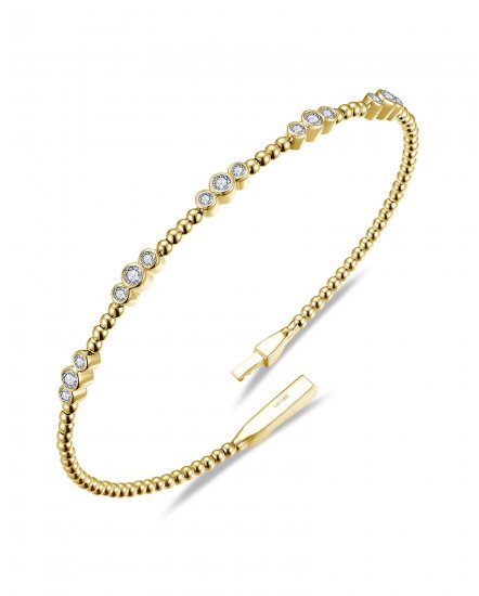 BEZEL DIAMOND FLEXIBLE BANGLE BRACELET (TB912)