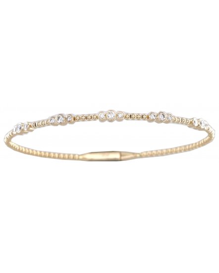 BEZEL DIAMOND FLEXIBLE BANGLE BRACELET (TB912)