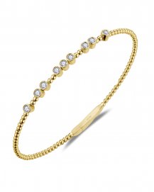 BEZEL DIAMOND FLEXIBLE BANGLE BRACELET (TB913)