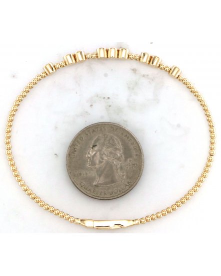 BEZEL DIAMOND FLEXIBLE BANGLE BRACELET (TB913)