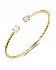 BAGUETTE DIAMOND CUFF STYLE BANGLE BRACELET (TB914)